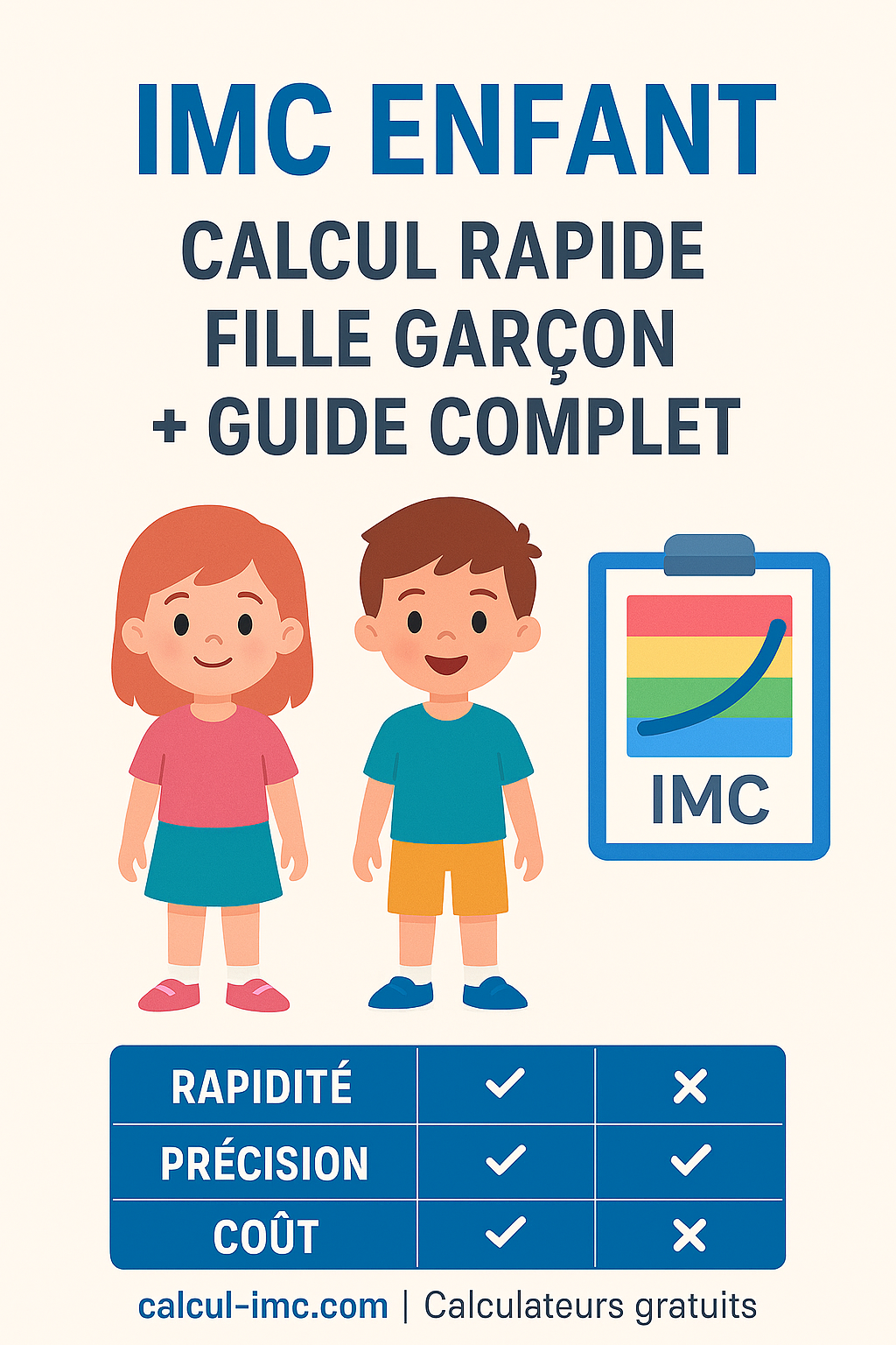 IMC enfant : calcul rapide fille garçon + guide complet