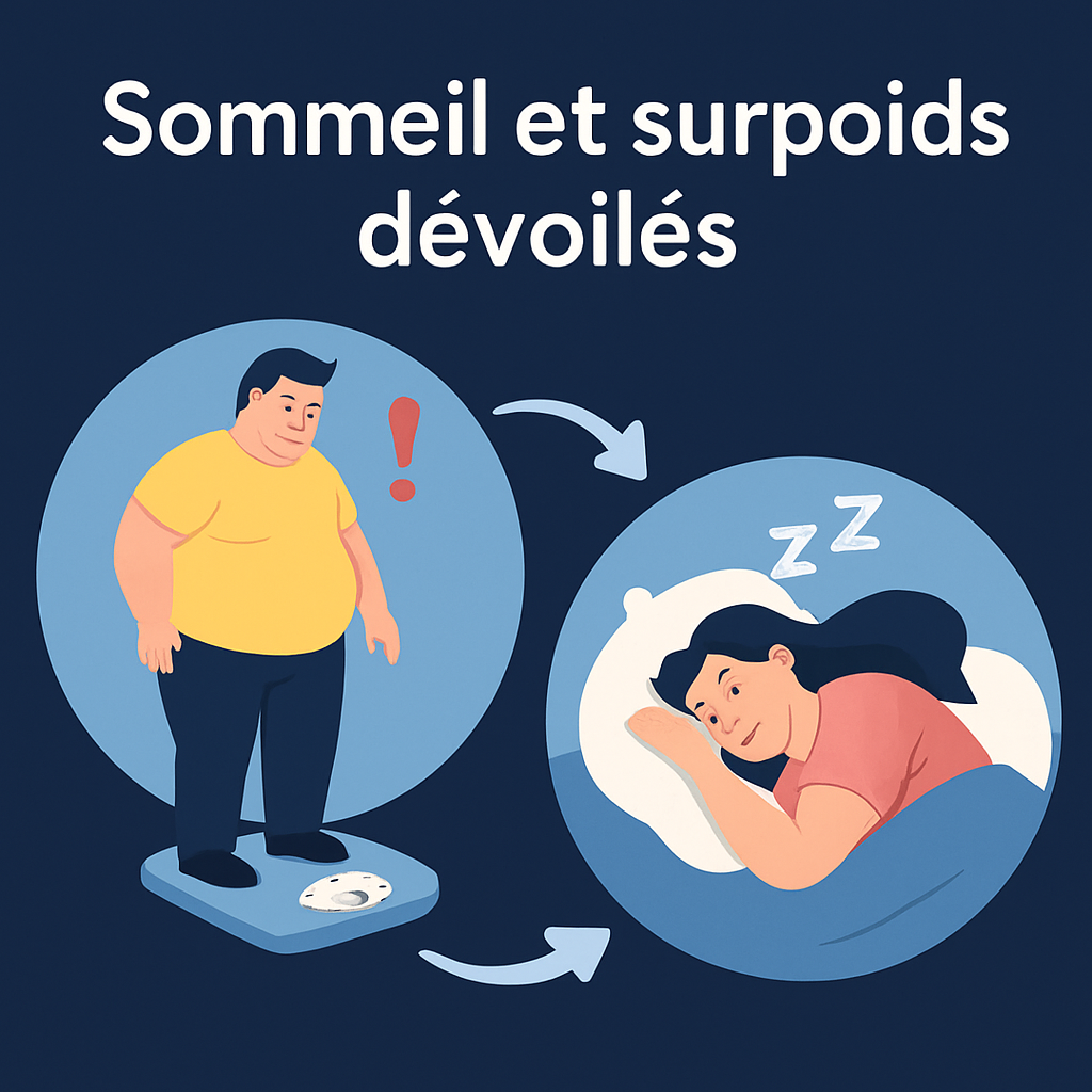 Image qui montre la relation entre manque de sommeil et le surpoids